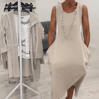 💖LAST DAY PROMOTION - 50%OFF💖Simple Sleeveless Dress with Pockets