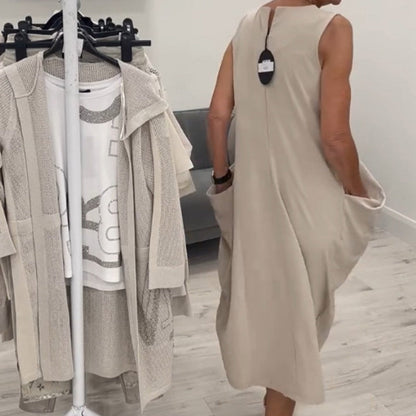 💖LAST DAY PROMOTION - 50%OFF💖Simple Sleeveless Dress with Pockets