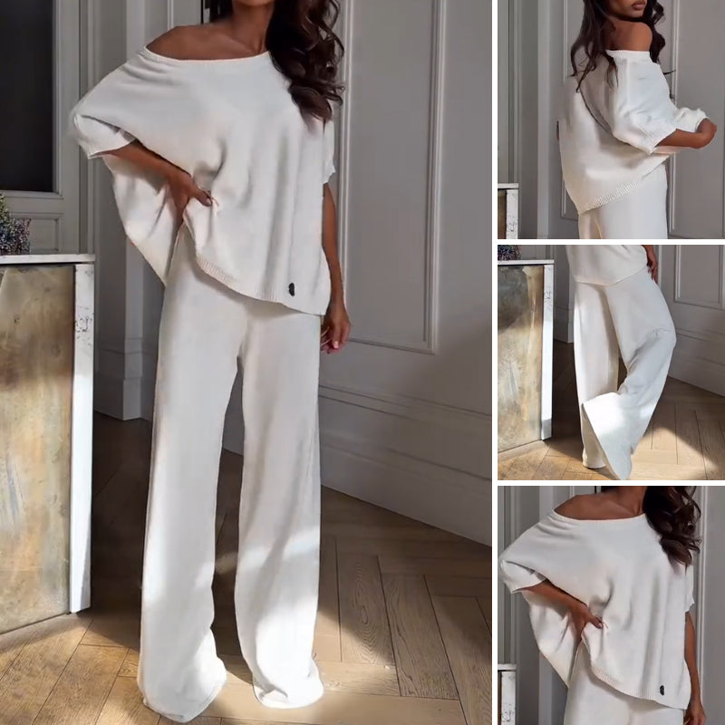⏳ Limited time 56% off! 💥 Casual One Shoulder Top & Pants Two Piece Set for Women（The more you buy, the higher the discount）