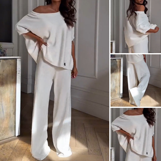 ⏳ Limited time 56% off! 💥 Casual One Shoulder Top & Pants Two Piece Set for Women（The more you buy, the higher the discount）