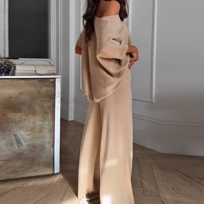 ⏳ Limited time 56% off! 💥 Casual One Shoulder Top & Pants Two Piece Set for Women（The more you buy, the higher the discount）