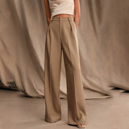 Women’s High Waist Wide-Leg Pants with Pockets