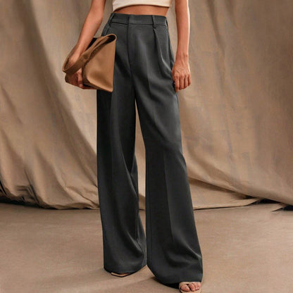 Women’s High Waist Wide-Leg Pants with Pockets