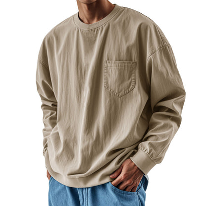 ⌛Limited-Time Offer-Men’s Oversized Crewneck Long Sleeve Pocket Shirt