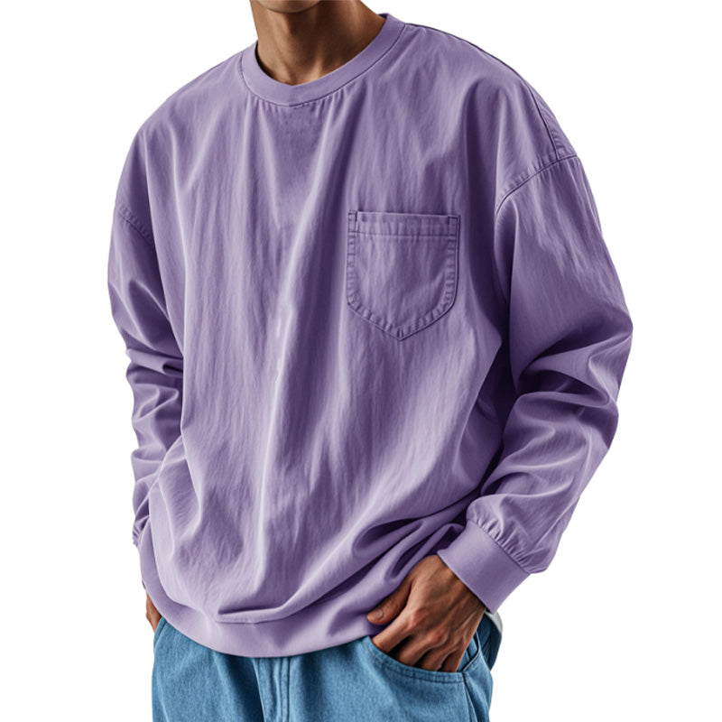 ⌛Limited-Time Offer-Men’s Oversized Crewneck Long Sleeve Pocket Shirt