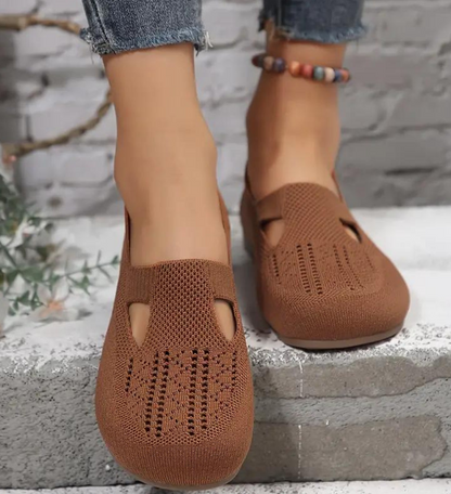 Women Walking Comfortable Breathable Knit Flats Shoes