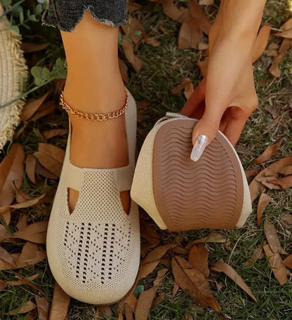 Women Walking Comfortable Breathable Knit Flats Shoes