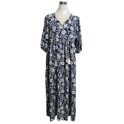 Women’s Elegant Floral Print V-Neck Long Dress