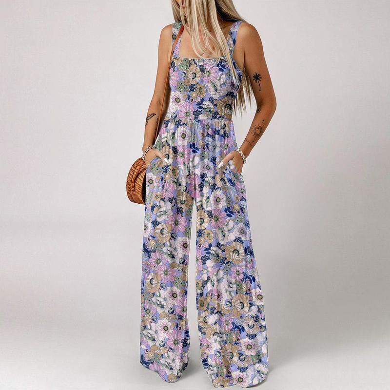 🏖️LAST DAY SALE: ONLY $32.8!!🌼Women’s Casual Print Sleeveless Overalls Jumpsuits
