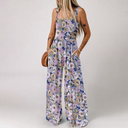 🏖️LAST DAY SALE: ONLY $32.8!!🌼Women’s Casual Print Sleeveless Overalls Jumpsuits