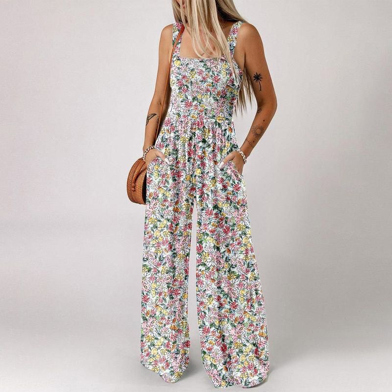 🏖️LAST DAY SALE: ONLY $32.8!!🌼Women’s Casual Print Sleeveless Overalls Jumpsuits