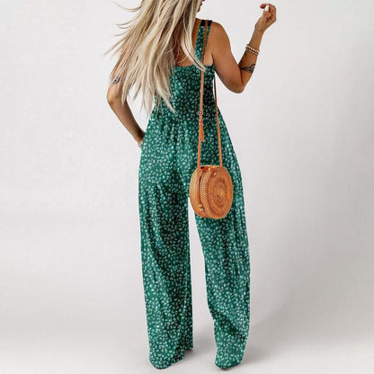 🏖️LAST DAY SALE: ONLY $32.8!!🌼Women’s Casual Print Sleeveless Overalls Jumpsuits