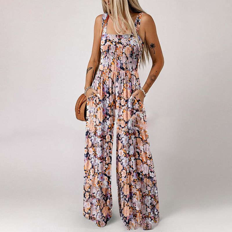 🏖️LAST DAY SALE: ONLY $32.8!!🌼Women’s Casual Print Sleeveless Overalls Jumpsuits