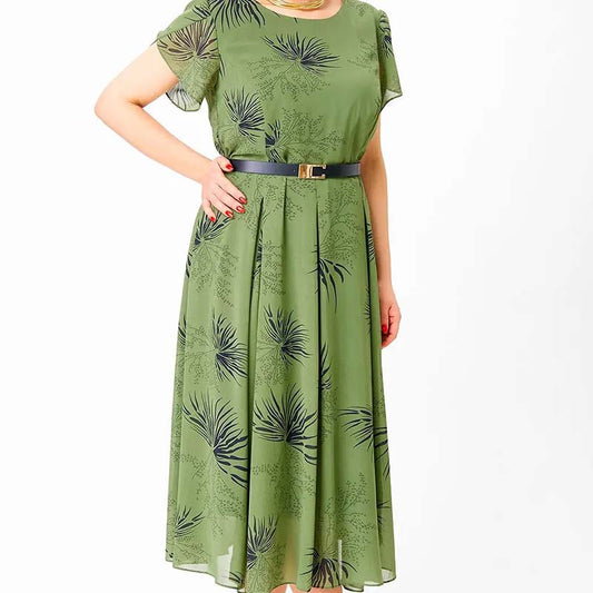 🎉🛍️Spring Specials👗 Women's A-Line Midi Dress with Belt