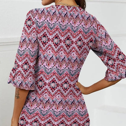 Women's Elegant Ruffle Sleeve V-Neck Tops