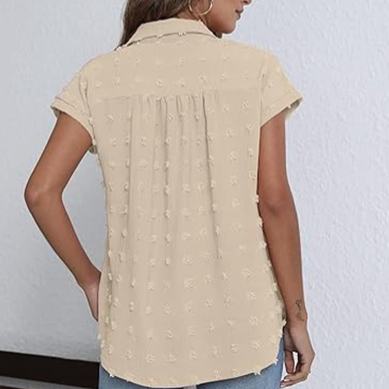 Women's Casual Short Sleeve Button Down Shirt