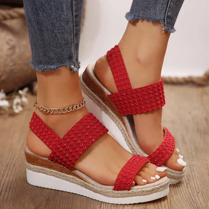 Platform wedge heel sandals for women