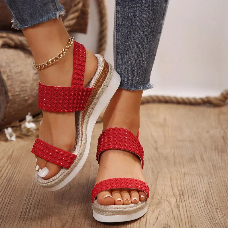 Platform wedge heel sandals for women