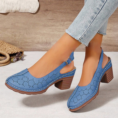 🏖️Summer Hot Sale 49% OFF🌼Women's Fashion Hollow Out Chunky High Heel Sandals