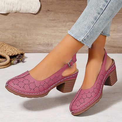 🏖️Summer Hot Sale 49% OFF🌼Women's Fashion Hollow Out Chunky High Heel Sandals