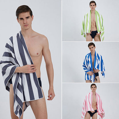 Quick Dry Striped Microfiber Beach Towel