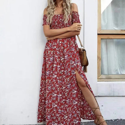 Women's Elegant Floral Off-Shoulder Dress