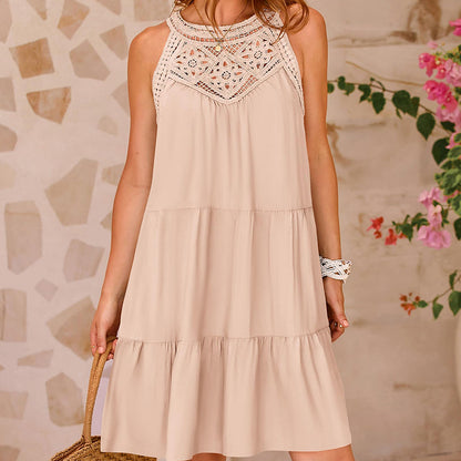 Women's Summer Hollow Out Halter Dress