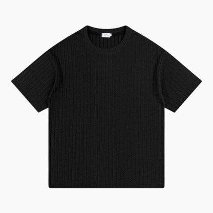 Men's Casual Versatile Textured Crew Neck T-Shirt