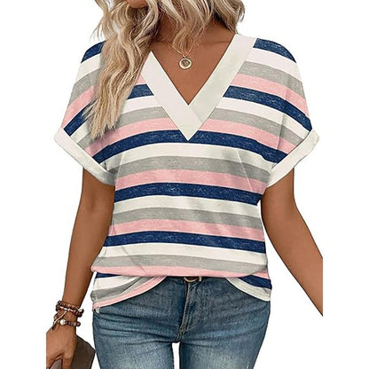 Women's V-Neck Dolman Sleeve Short-Sleeve Top