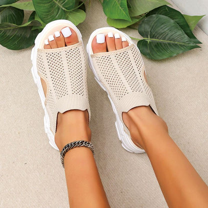 Women’s Casual Breathable Hollow Knitted Platform Sandals