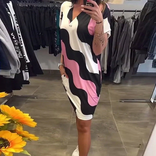 🎉🛍️Summer New Arrivals🥻Women's V-Neck Short Sleeve Dress