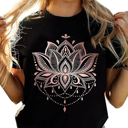 Women's Printed Round-Neck Short-Sleeve T-Shirt