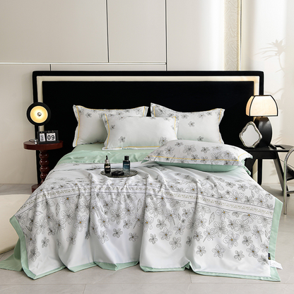 🔥Summer Limited Sale🌸Cooling Breathable Floral Bed Sheet (4-Piece Set)