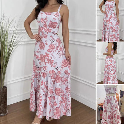 💖LAST DAY SALE 50% OFF💖Women's Floral Print Dress with Pleated Hem