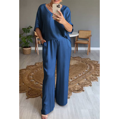 ⏰Time-limited Special-50% Off🌷Loose Satin Women's Top & Pants Set