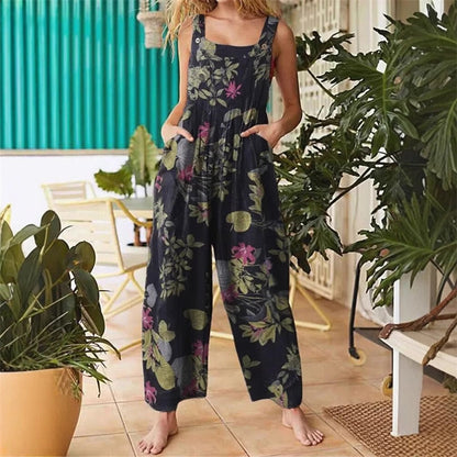 🌼 Flowy, Fun & Totally You! Women’s Printed Wide-Leg Overalls
