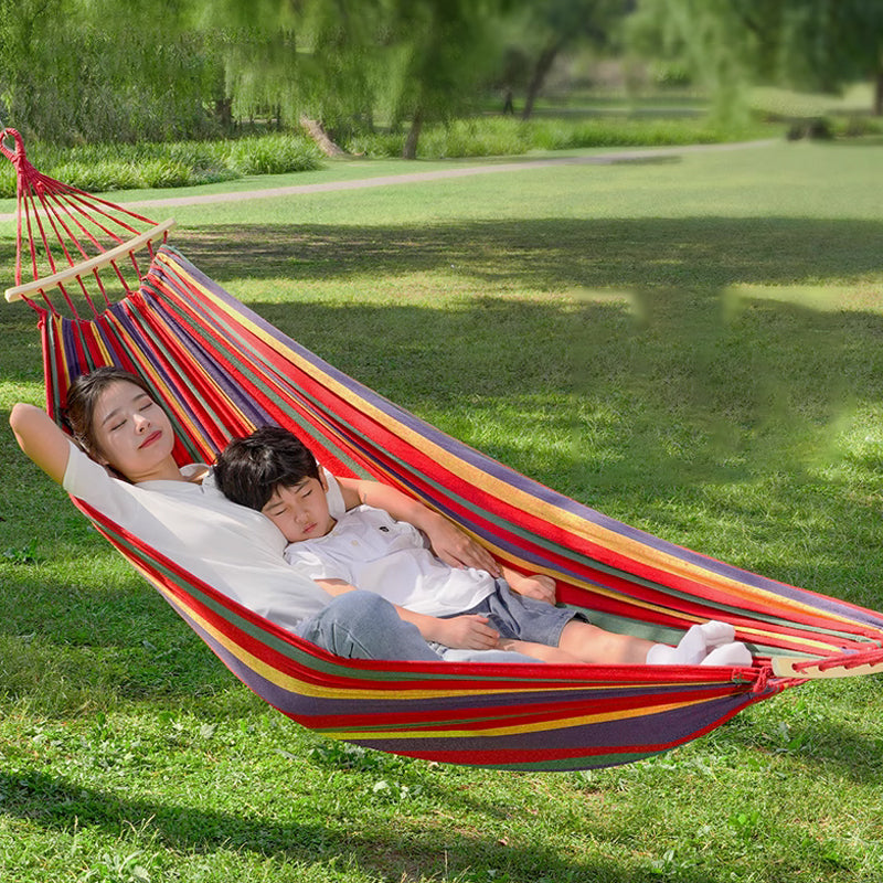 ⏳🔥LIMITED-TIME 50% OFF! 🏖️ Reinforced Multi-Person Striped Hammock – Relax Anywhere in Comfort ✨