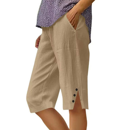 🔥Hot Sale Deals-Women's Casual Solid Color Pocket Capri Pants