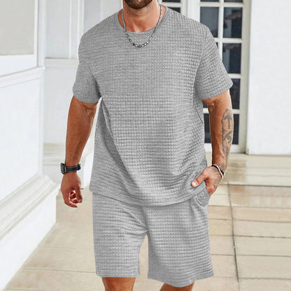 Men's Sports Casual Solid Color 2-Piece Set
