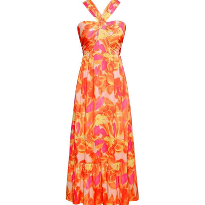 🌺Cross Halter Sleeveless Floral Printed Dress💃