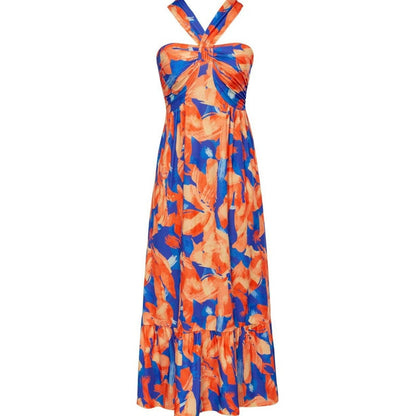 🌺Cross Halter Sleeveless Floral Printed Dress💃