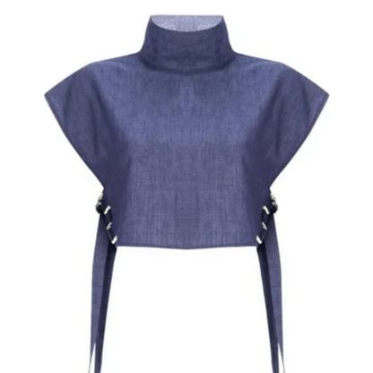 Women's Trendy Fashion High-Neck Short Top & High-Waist 3/4 Length Pants Outfits