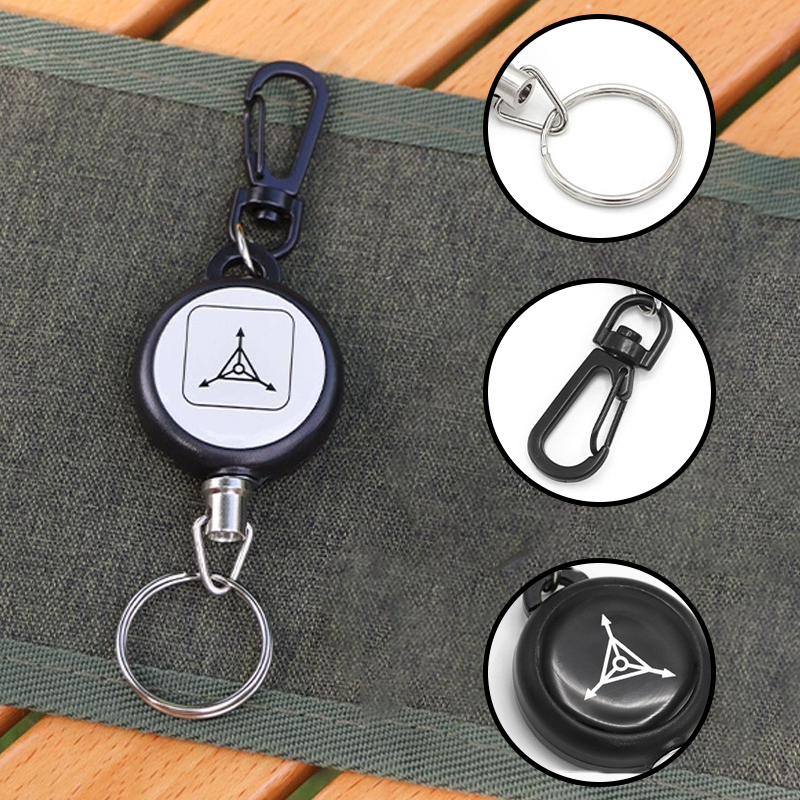 Heavy-Duty Retractable Keychain – Durable Cable, Compact Design & Secure Key & Card Holder💳