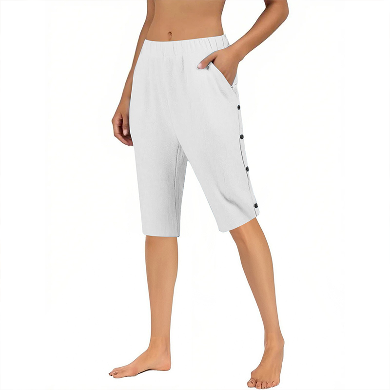 🔥Limited-time 50% off-Women's Casual Loose Cotton Linen Breathable Capri Pants