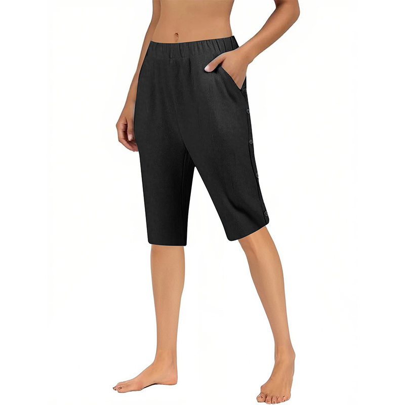 🔥Limited-time 50% off-Women's Casual Loose Cotton Linen Breathable Capri Pants