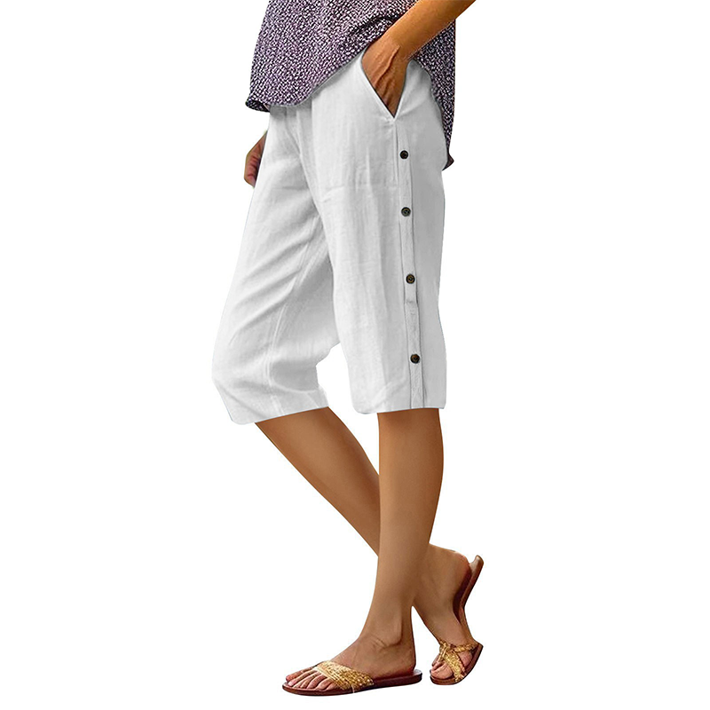 🔥Limited-time 50% off-Women's Casual Loose Cotton Linen Breathable Capri Pants