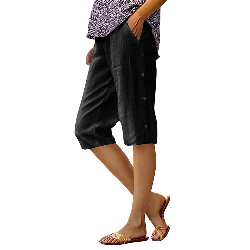 🔥Limited-time 50% off-Women's Casual Loose Cotton Linen Breathable Capri Pants