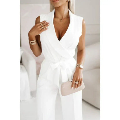 ⏳Time-limited Special⏰Women's Sleeveless V-Neck Solid Jumpsuit
