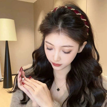 🔥2025 Hot Sale🔥Vintage High Cranium Artificial Pearl Hairband