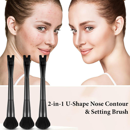 🔥Buy 2 get 3 free💥---2-in-1 U-Shape Nose Contour & Setting Brush